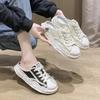 Women's Shoes  Spring New Baotou Half Drag Shell Head Female Thick Soled Canvas Slippers