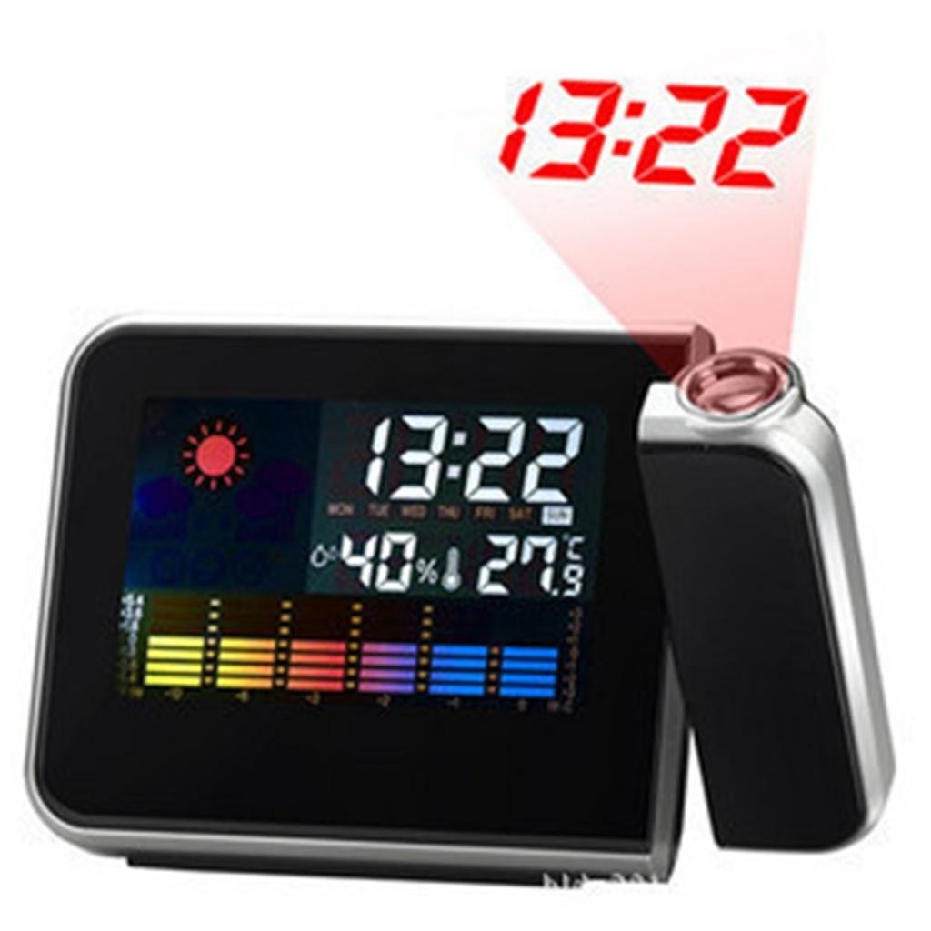 Projection Alarm Clock with USB Charging Port and LCD Time Display