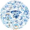 10/30/60pcs Blue Cute Cartoon Coquette Aesthetic Stickers INS Style Decals Kid Girl DIY Scrapbook Laptop Guitar Sticker Toy Gift
