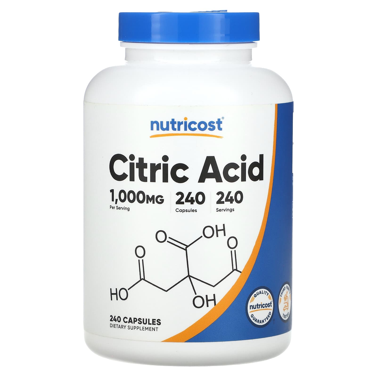 

Citric Acid, 1,000Mg, 240 Capsules
