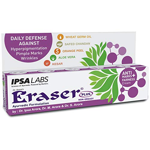 Eraser Plus Anti Marks + Fairness Ayurvedic Scar, Dark Spots Remover Cream for Pregnancy & Pimple Marks, Pigmentation, Blemish, Wrinkles, Tan, Skin