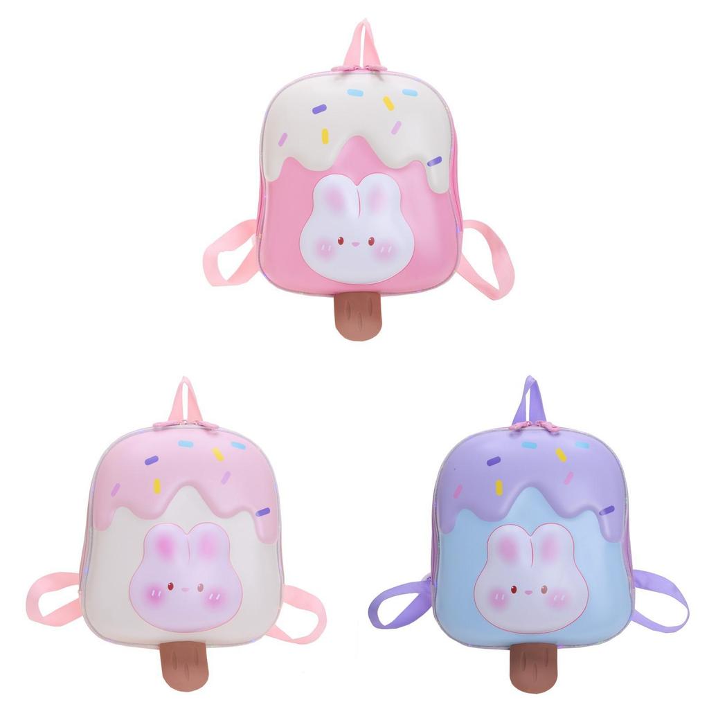 Kids Cartoon Pvc School Backpack With Comfort Arc Straps For Preschool Children