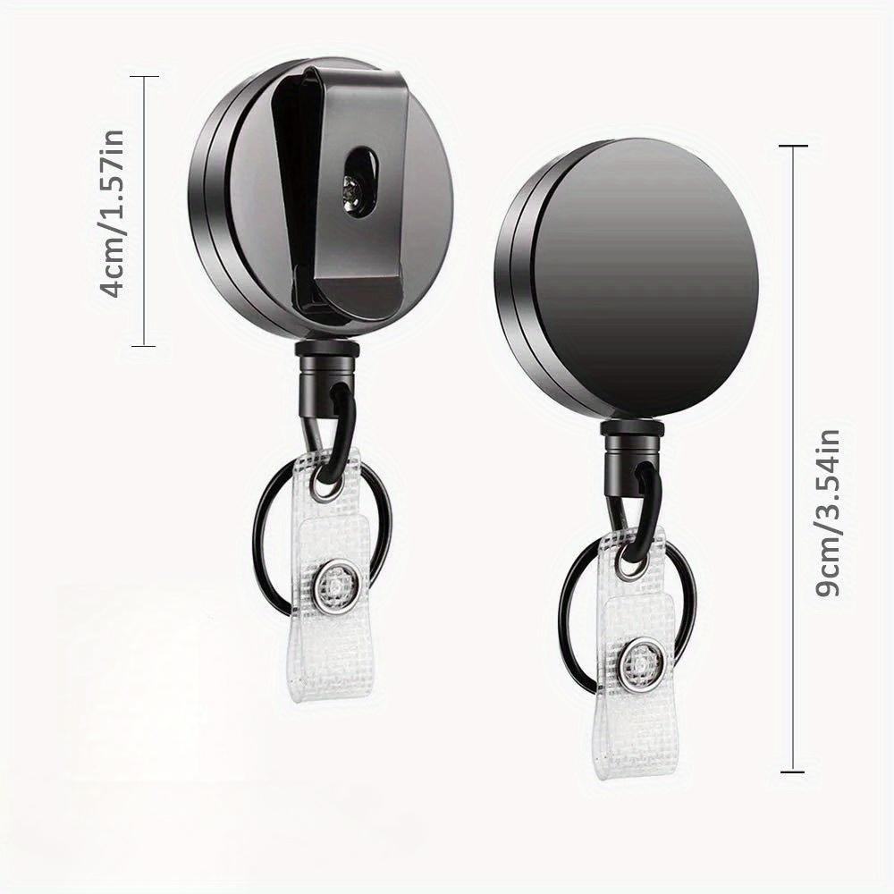 ID Lanyard Metal Zinc Alloy Pull Retractable Badge Reel Key Ring Clips Office Supplies Badge Holder Clip
