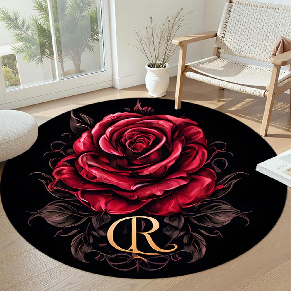 Flower Round Carpet Perfect for Outdoor Study room Entryway Hallway Antislip Round Carpet Office home decor Spiritual Gift