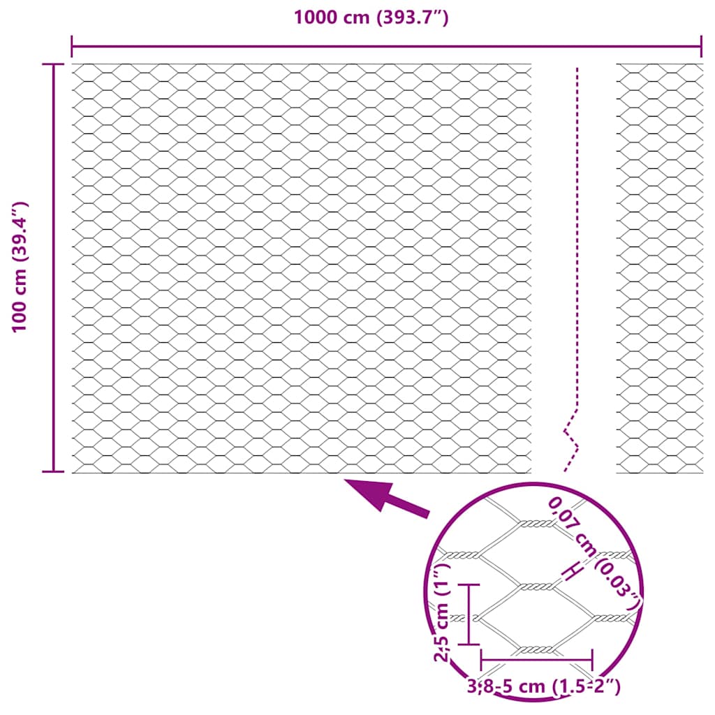 Hexagonal Fence Gray 1 X 10 M PVC