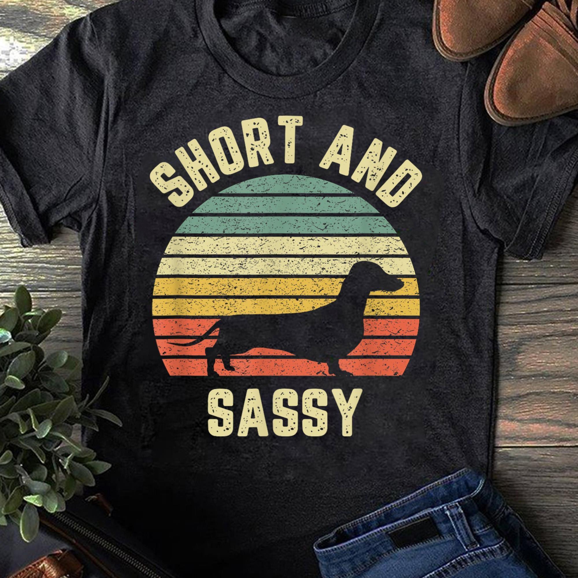 Vintage Dachshund Women T Shirts Funny Weiner Dog Sassy Cotton Tops S
