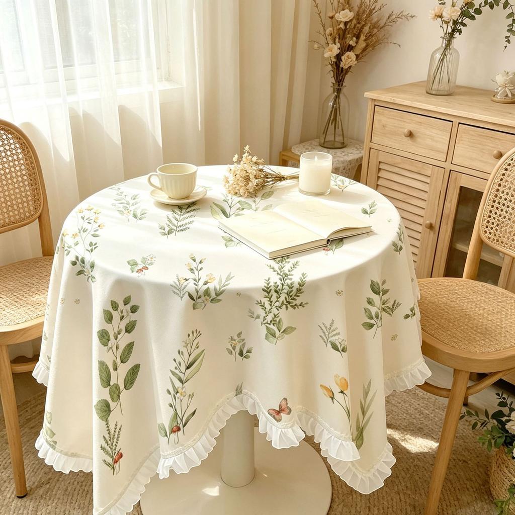 Spitzentischdecke: Rustikal Floral, Frische und Verspielte Wohnkultur für Wohnzimmer und Schlafzimmer—Staubdichte Runde und Quadratische Tischdecken