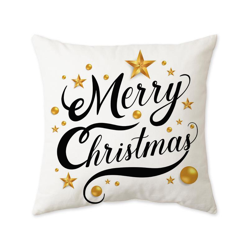 Christmas Atmosphere Cushion Pillow Bedside Sofa Living Room Printed Decorative Letter Pillow Cover