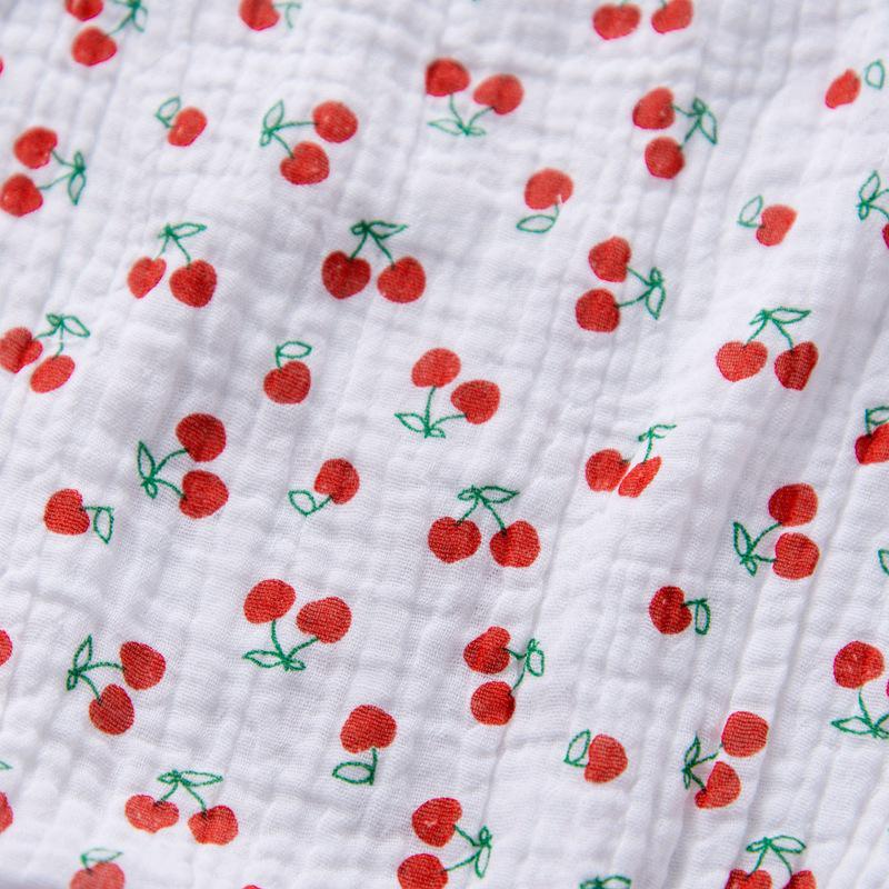 H1208 Summer Infant Ruffle Jumpsuit - Cartoon Print Baby Romper