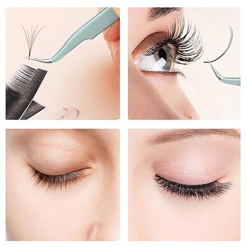 Set of 2 Precision Tweezers, Stainless Steel, for DIY Crafts, Handmade Projects, False Eyelashes, Plastic Model Tools, and Tsumami Zaiku (Pink)