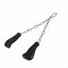Triceps Training Handle Textured Rubber Grips Metal Chain Lat Pulldown Attachment