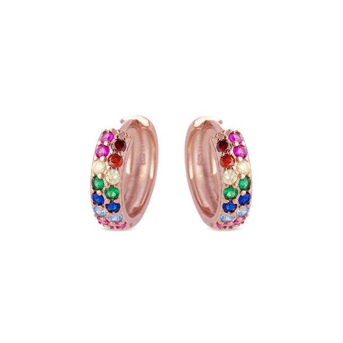 Pendientes - IMEWA - Multicolor - Argent 925 - Oxyde de zirconium - Doré rose