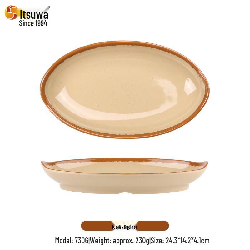 Wuuhe Retro Earthenware Style Melamine Rectangular Serving Plate