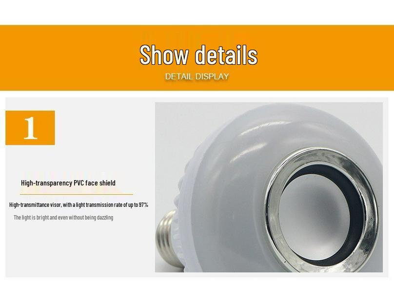 Seven-Color RGB Bluetooth LED Music Bulb with Remote & Speaker