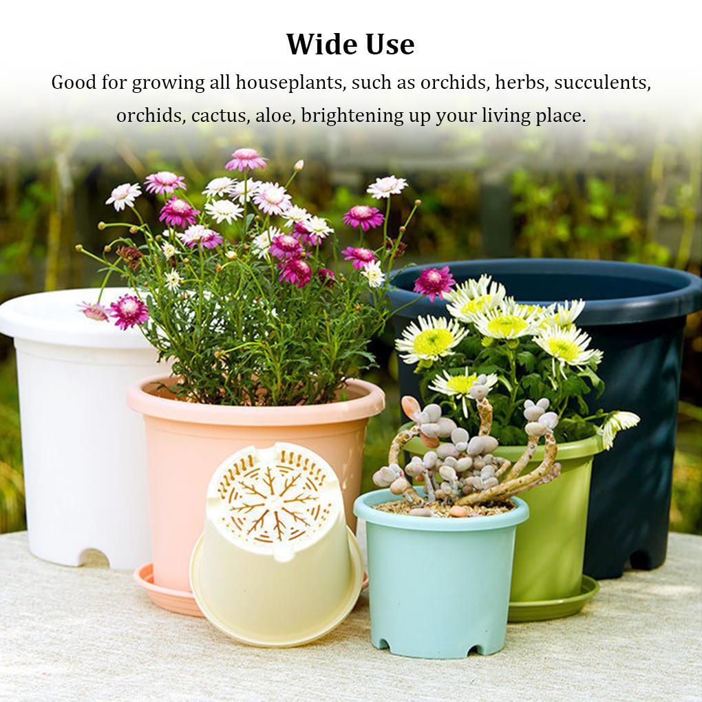 Plastic Roots Control Pot Rose Garden Nursery Green Plant Breathable Thickened Planter Drainage Holes Gardening