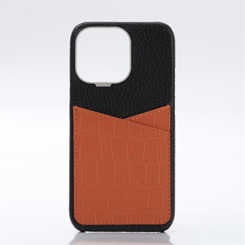 Luxury Custom Design Inspired Togo Leather Mobile Phone Cover Cases With Crocodile Pattern Card Holder Slot for Iphone 14 15 Pro