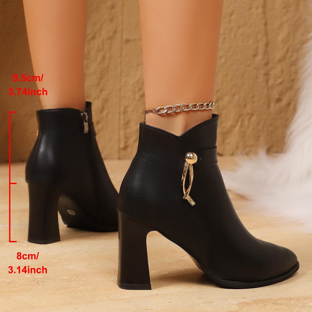 Spitze Stiefeletten für Damen mit hohem Sinn 2025 Herbst und Winter neue dicke Absätze hohe Absätze Lederschuhe britische Martin-Stiefel für Damen