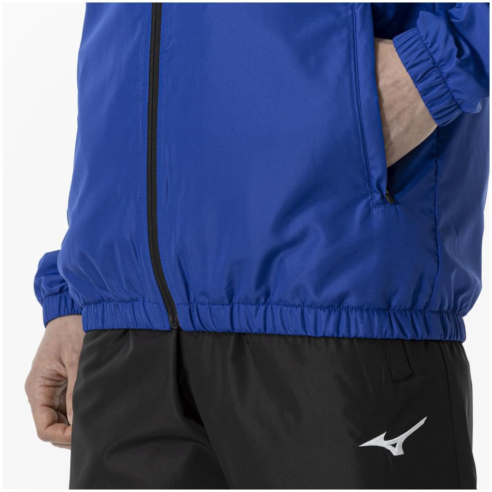 Mizuno Breath Thermo Training Warmer and Surf Size L Jacket, Moisture-Wicking Heat-Generating, 32MEA655, Blue/Black,