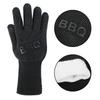 Hitzebeständige und hitzebeständige Grillhandschuhe mit fünf Fingern, wärmeisolierend, mikrowellengeeignet, mit Silikonbeschichtung.