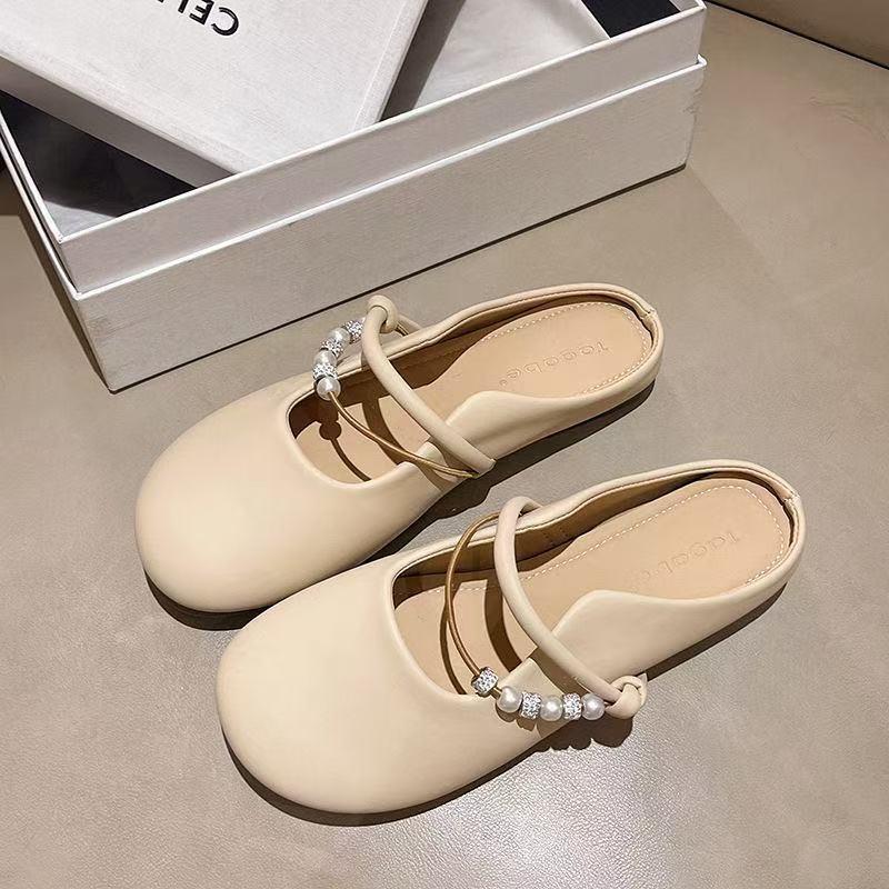 French High-end Bag Head Half Slippers Women's Summer Wear Fashion 2025 New Summer Flat Beach Muller Shoes