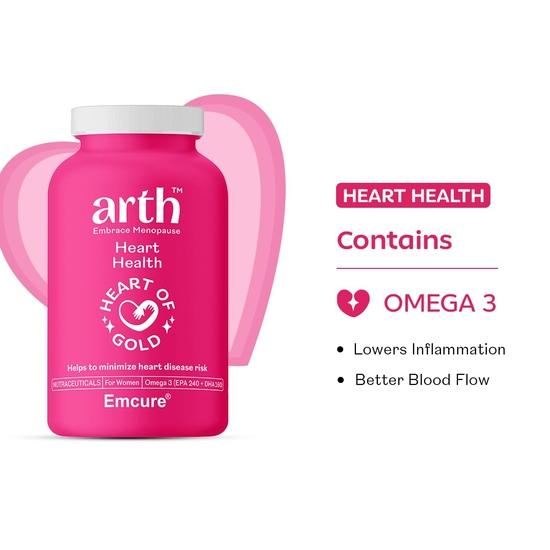 ARTH Omega 3 Supplement (Vegetarian)  | Derived from Algal EPA & DHA|  100% Natural Omega 3 Capsules with EPA 240mg & DHA 160mg | (30 Veg Capsules)
