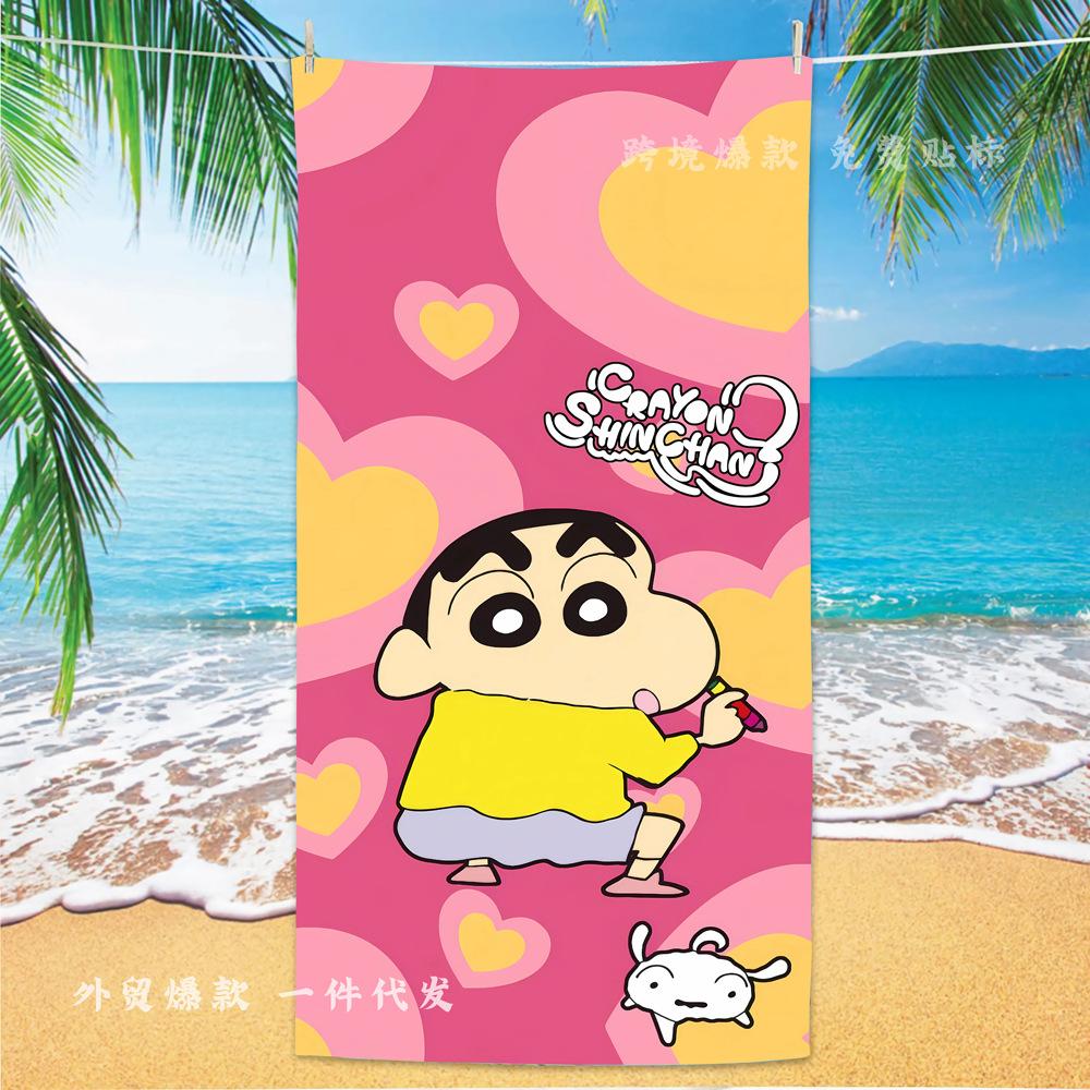 Extra Large Kids Quick Dry Bath Towel Cartoon Character Digital Print Double Sided Flannel Microfiber Beach Towel