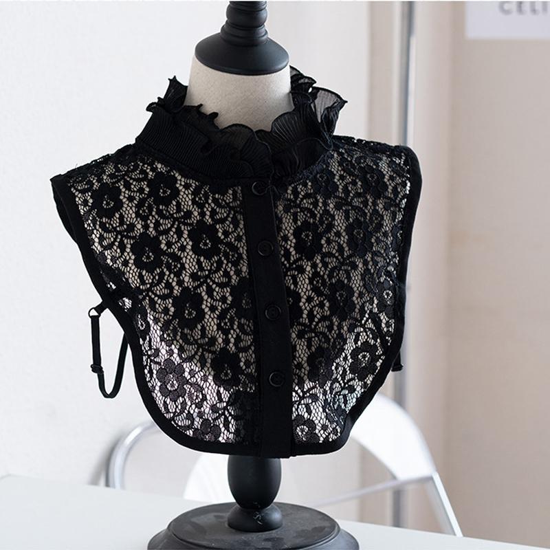 Blouse Tops Layered Ruffle Lace False Collar Sweater Shirt Decorative Fake Collar Detachable Stand Collar Clothes Accessories