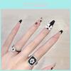 Butterfly Bow Nail Stickers Long Style Sweet Cool Jelly Double-sided Glue 24pcs