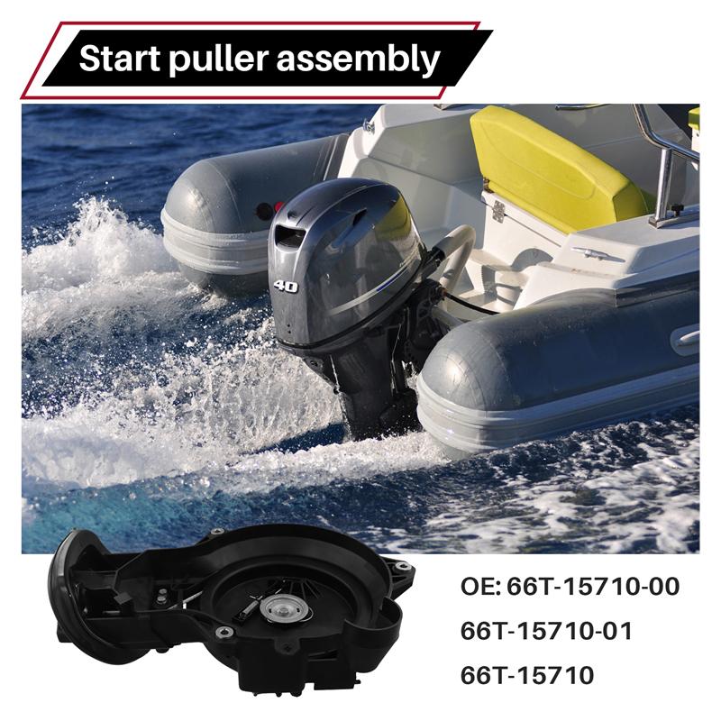Boat Motor Starter Assy For Yamaha Outboard Engine Starter Assy 66T-15710-00 Start Puller Assembly 66T-15710-01 чёрный