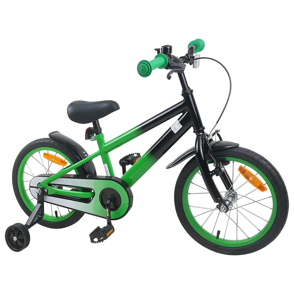 Kids  Bicycle 16 Inch for Ages 4 6 Green & Black