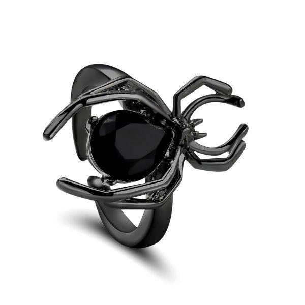 Vintage Gothic Spider Webs Lizard Animal Ring For Men Antique Silver Color Wide Opening Ring Punk Jewelry Party Gift