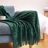 Knitted Jacquard Throw Blanket for Sofa, Office, or Nap