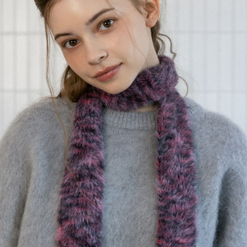 Tatiana Color Blending Tassel Slim Fur Muffler MF8111 2 Colors