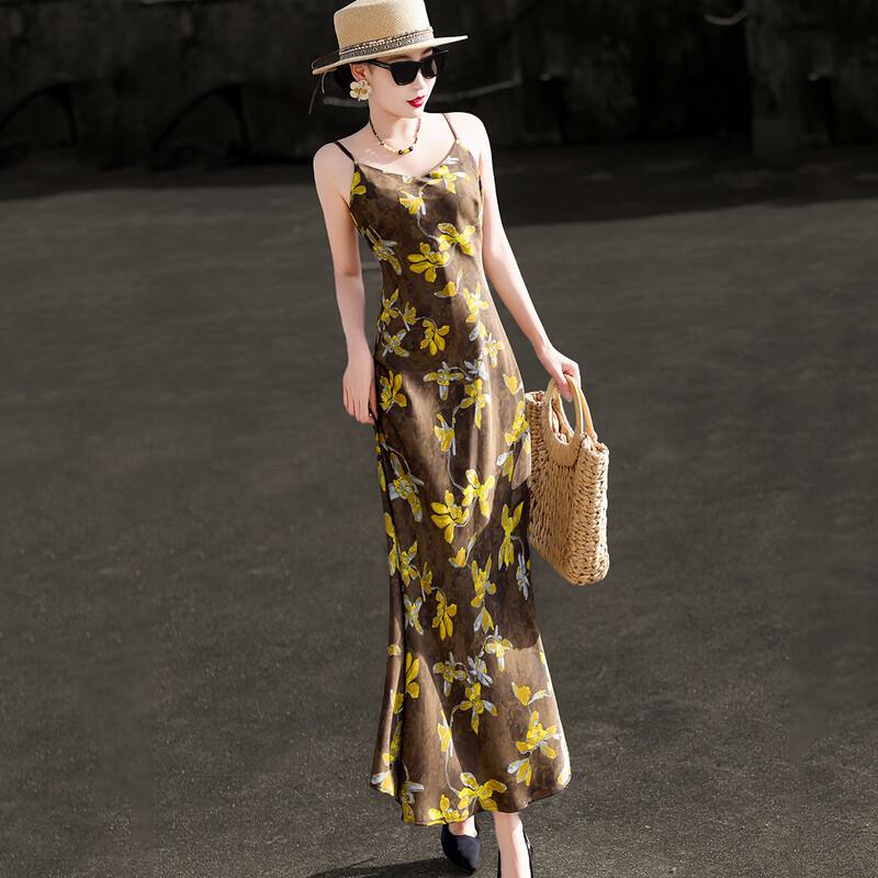 Lanser French Retro Oil Painting Print Midi Dress
