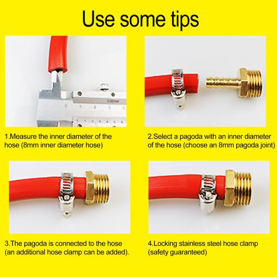 Brass Hose Barb Fittings Adapter Connector High Strength Rustproof Corrosion Resistant Hose Barb Male Fittings Accessories