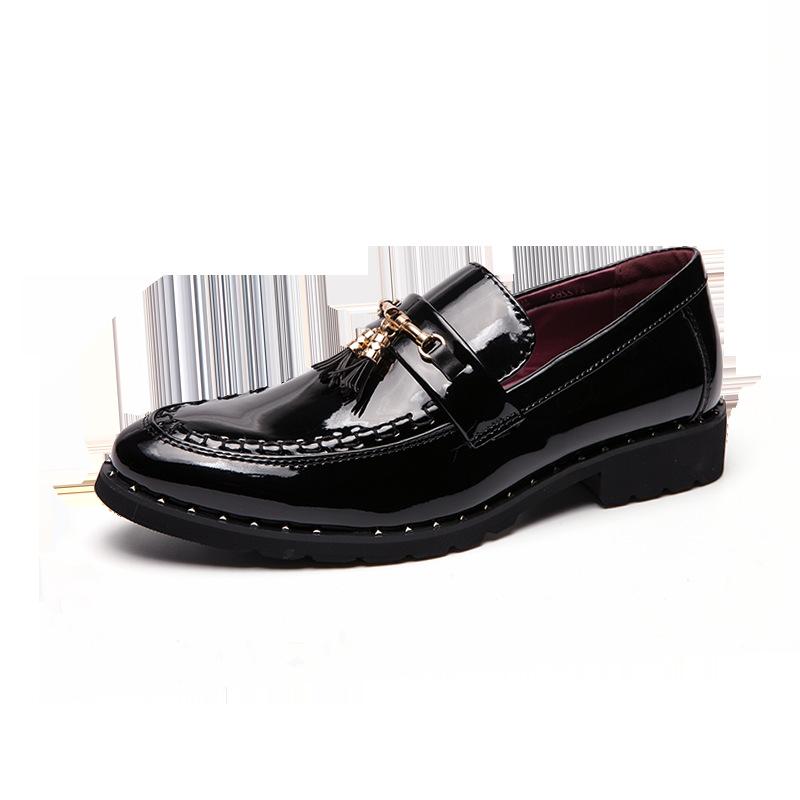 

2025 Spring and Autumn Season Fashion Versatile British Style Personality Casual One-pedal Pointed Leather Shoes Business 48 Large Size Men s Shoes 47 чёрный