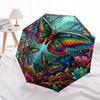 1 PC Automatic Folding Umbrella - 3D Butterfly Pattern, Portable & Foldable Design with 8 Ribs, Christmas Birthday Gifts