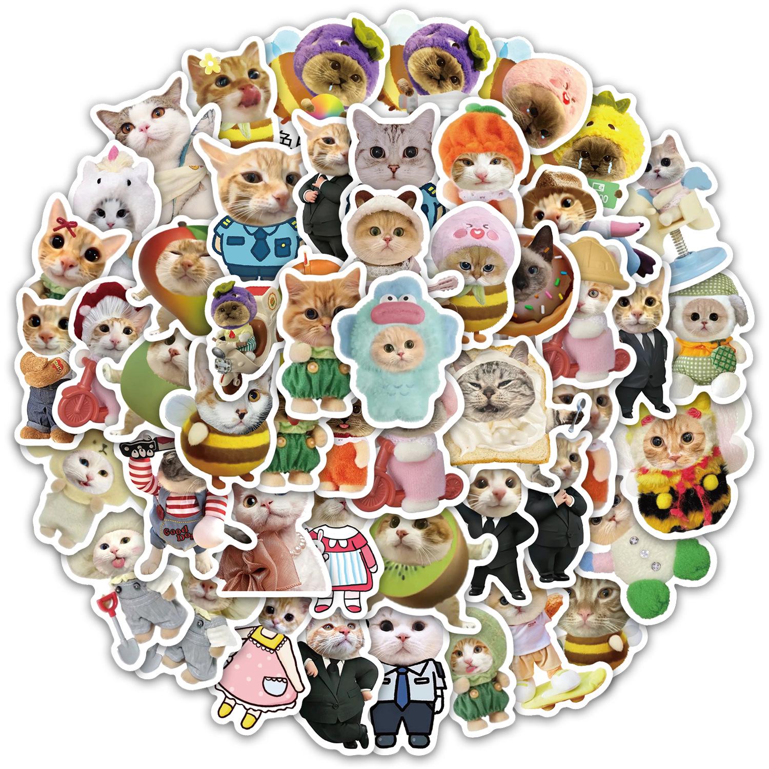 

Cute Cat Stickers Set: 62 Decorative Stickers for Water Bottles, Phone Cases, Notebooks, and More