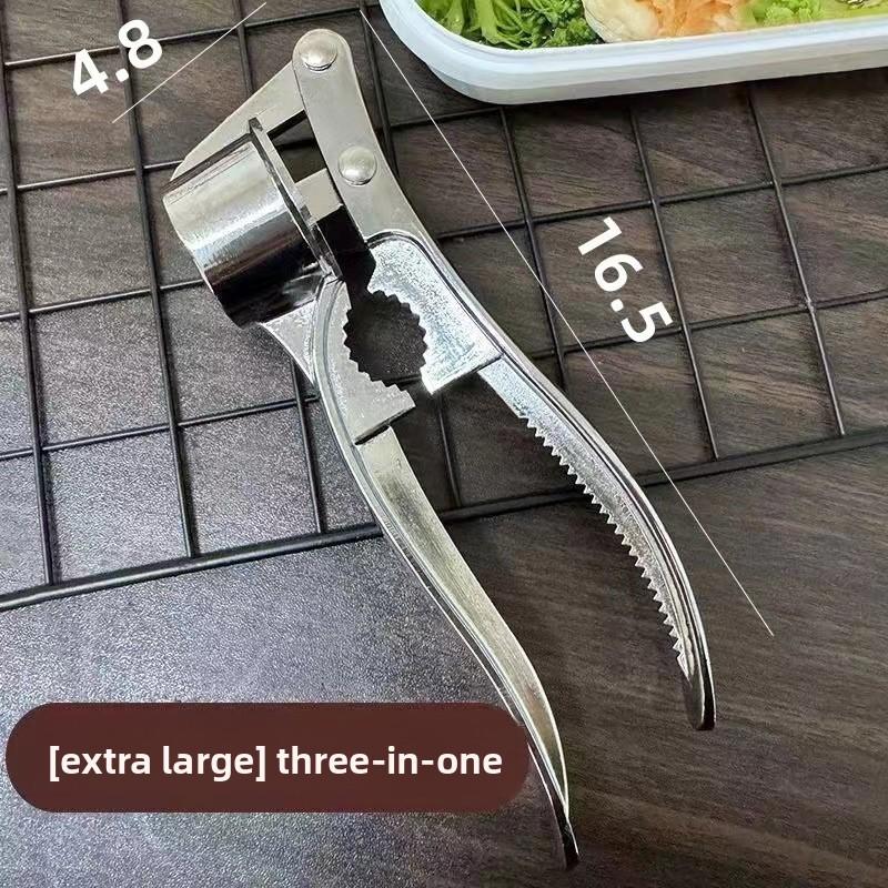 Thickened Alloy Manual Garlic Press, Garlic Masher, Garlic Peeler, Ginger Juice Press, Kitchen Utensils, Set of 2