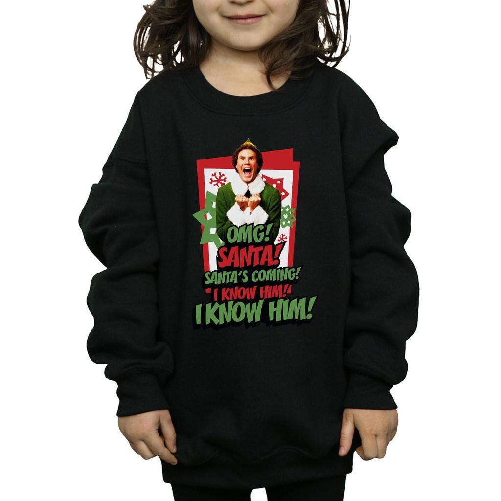 Elf Girls OMG Santa Sweatshirt