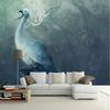 3D  Mural Creative Abstract Blue Peacock Wallpaper Living Room Restaurant Bedroom Backdrop Decor Art 3D Fresco