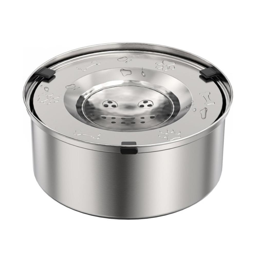 Stainless Steel Dog Water Bowl Anti-Splash Pet Water Feeder Anti-Suffocation Bowl  Outdoor