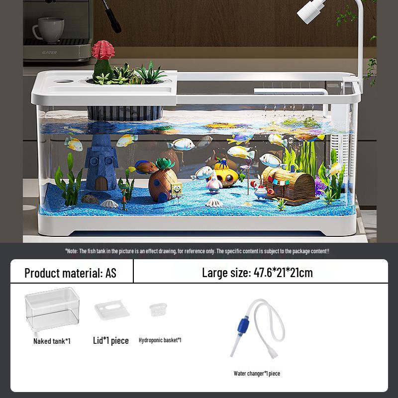Acuario de Peces Betta de Alta Definición con Filtro y Oxigenador Integrados para Decoración de Sala de Estar
