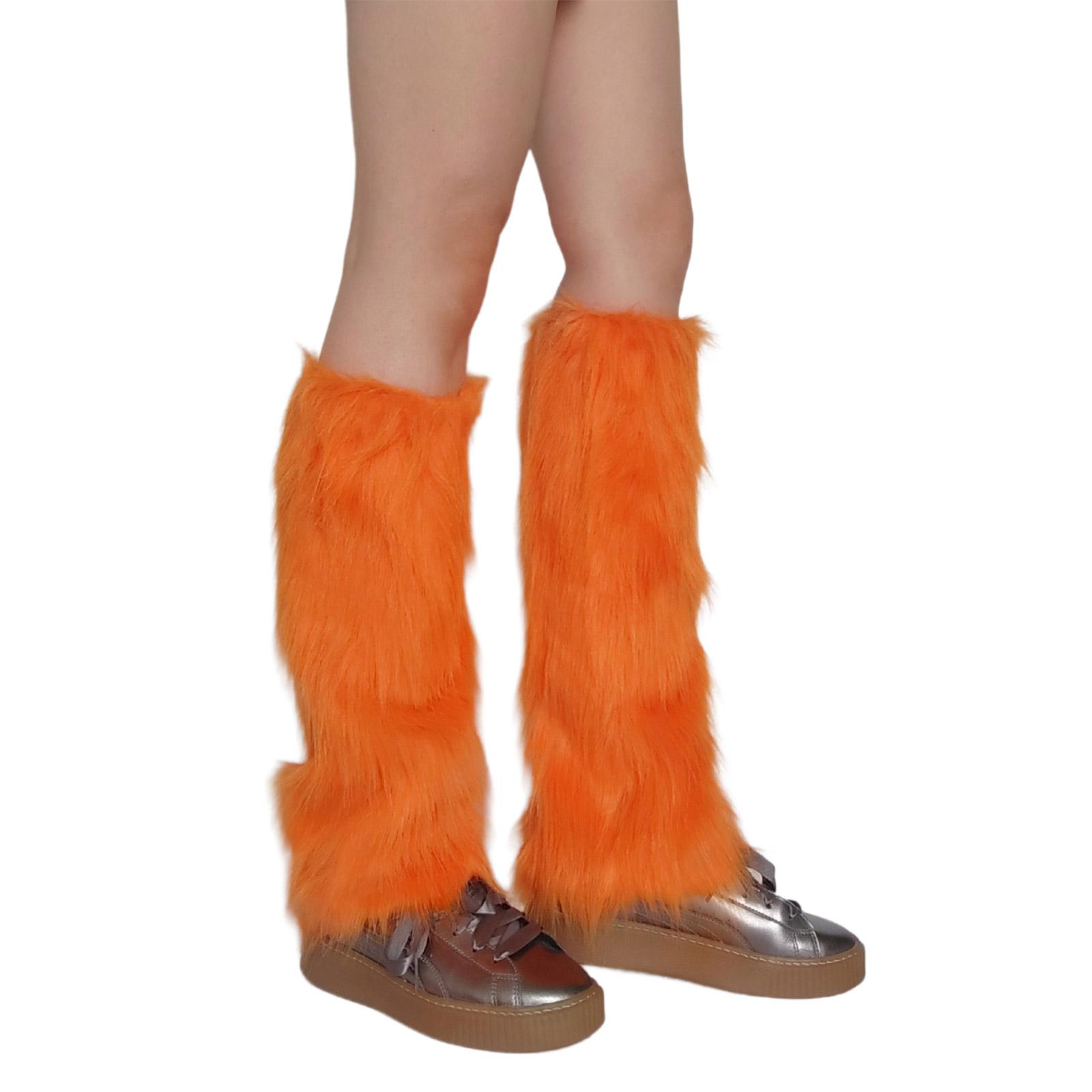 Women Faux Furs Leg Warmers Sexy Furry Fuzzy Leg Warmers Soft Boot Cuffs Cover 30