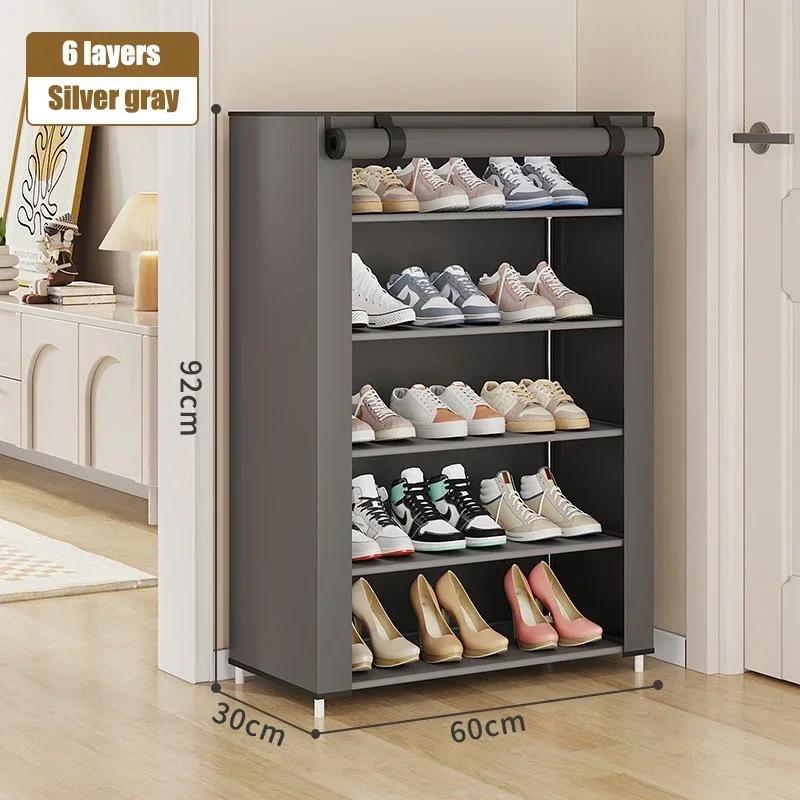 Dustproof Shoe Cabinet Multilayer Floor Standing Sneaker Fabric Organizer Footwear Classification Shelf Entrance Storage Shelves