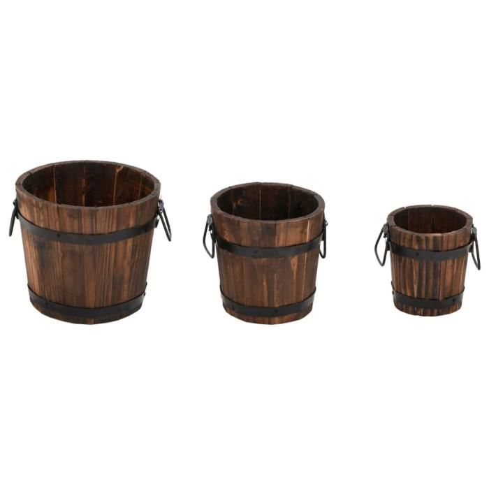 VidaXL Ensemble de jardinière godet 3 pcs bois massif de sapin 363362
