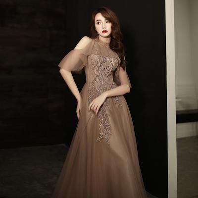 Banquet Evening Dress Female 1011 New Long Dream Fairy Temperament Socialite Annual Meeting Dress