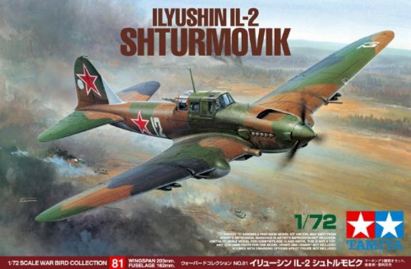 Tamiya Warbird Collection 81 Soviet Air Force Ilyushin Sturmovik Plastic Model Kit 60781 1/72 No. IL-2