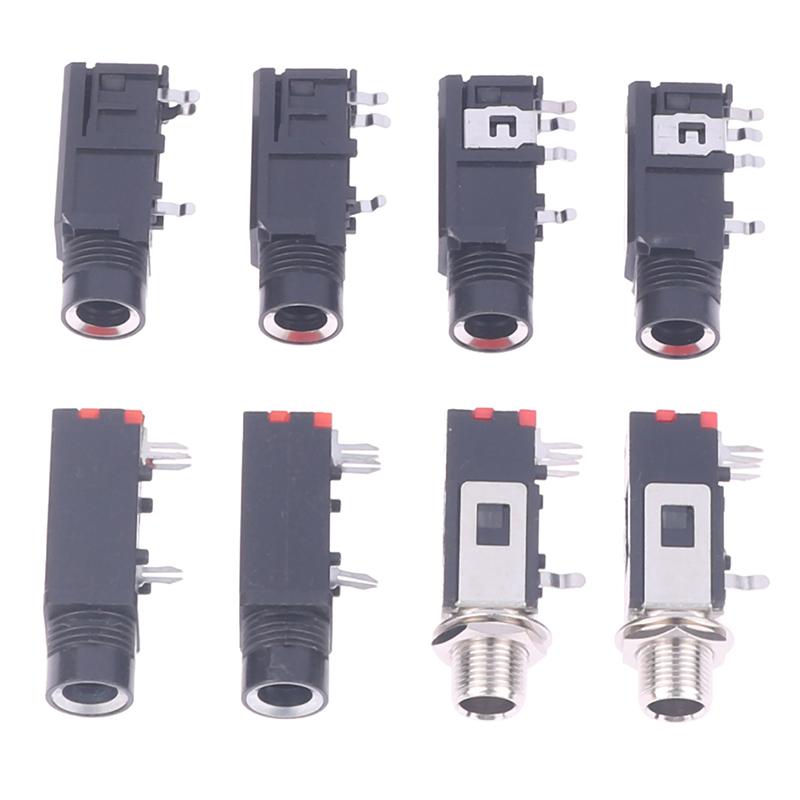 2Pcs 6.35Mm Audio Jack 3Pin Stereo Audio Socket Microphone Welding Line