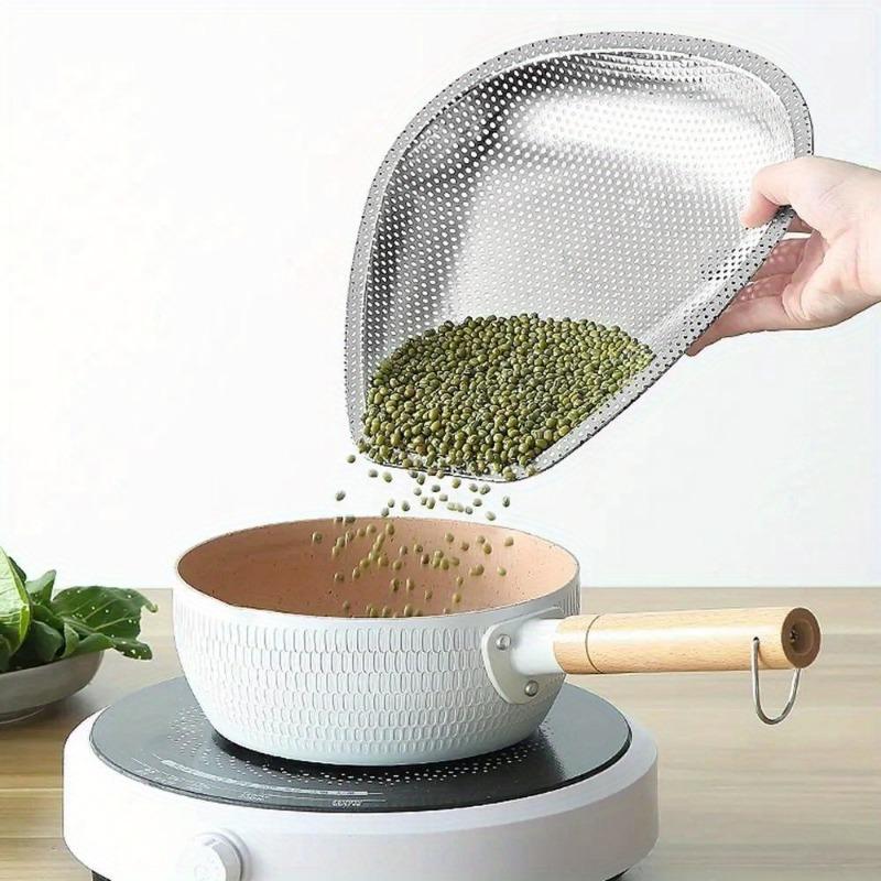 1PC Stainless Steel Colander Strainer Sieve Kitchen Rice Washer Fine Mesh Food Strainers Colander Vegetables Fruits Draining